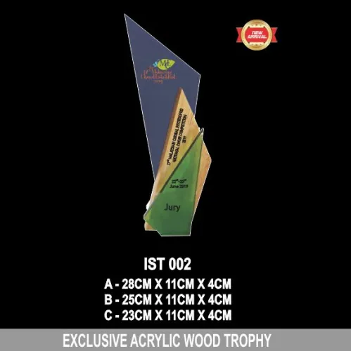 Exclusive Acrylic Wood Trophy - IST 002