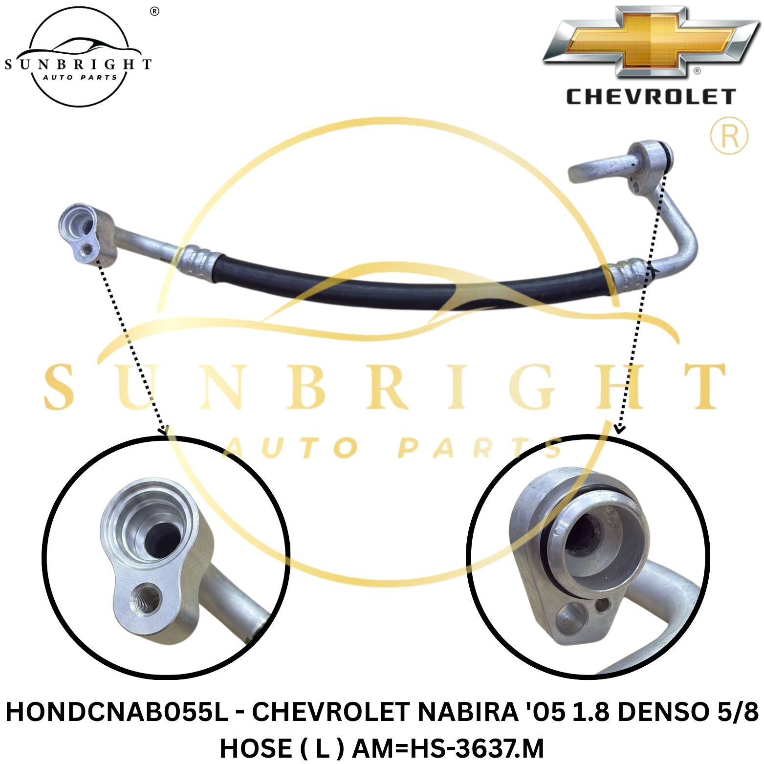 HONDCNAB055L - CHEVROLET NABIRA '05 1.8 DENSO 5/8 HOSE ( L ) AM=HS-3637.M