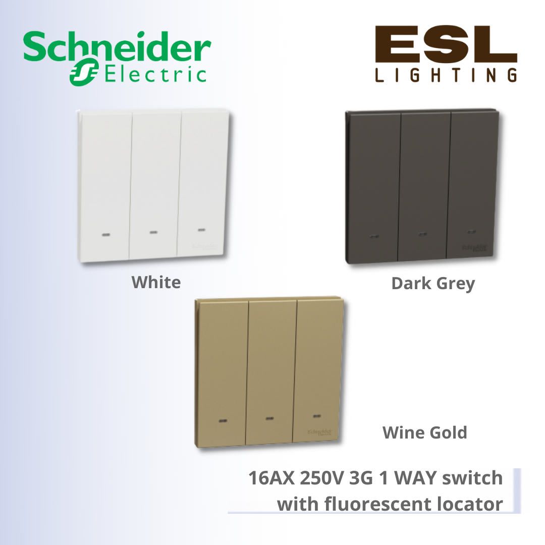 SCHNEIDER AvatarOn C 16AX 250V 3G 1 WAY switch with fluorescent locator - E8733L1F_WE_G11 E8733L1F_WG_G11 E8733L1F_DG_G11