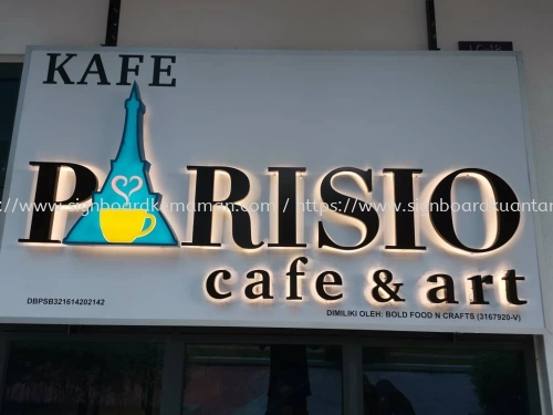 PARISIO CAFE & ART OUTDOOR 3D LED BOX UP FRONTLIT AND BACKLIT SIGNBOARD SIGNAGE AT PEKAN TOWN, KUALA PAHANG, CHINI, BEBAR, BELIMBING, CHEROK PALOH, NENASI, PALOH HINAI PAHANG MALAYSIA 