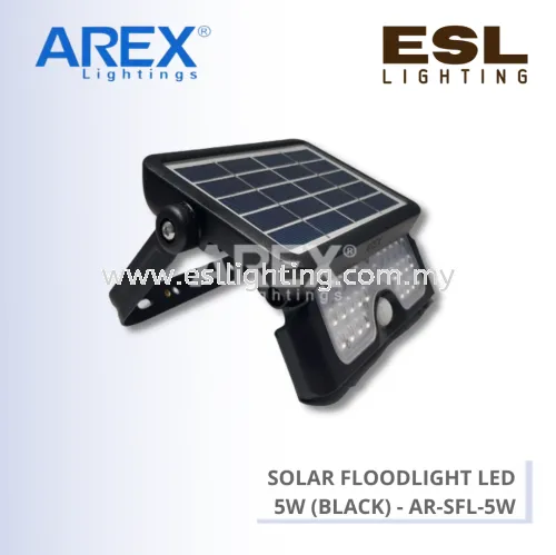 AREX SOLAR FLOODLIGHT LED BLACK - AR-SFL-5W