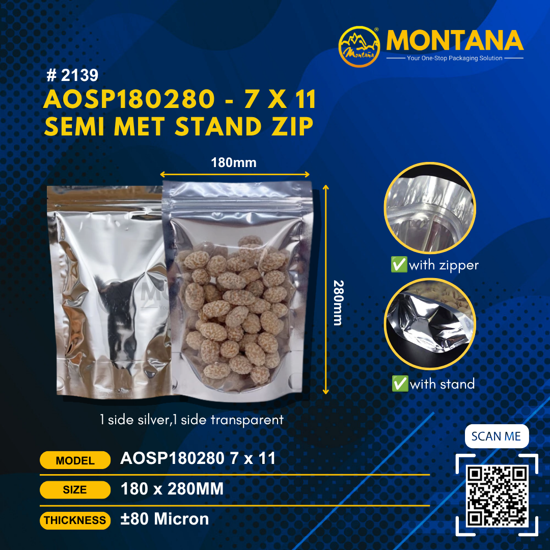 (2139) SEMI MET STAND ZIP AOSP180280 7 x 11