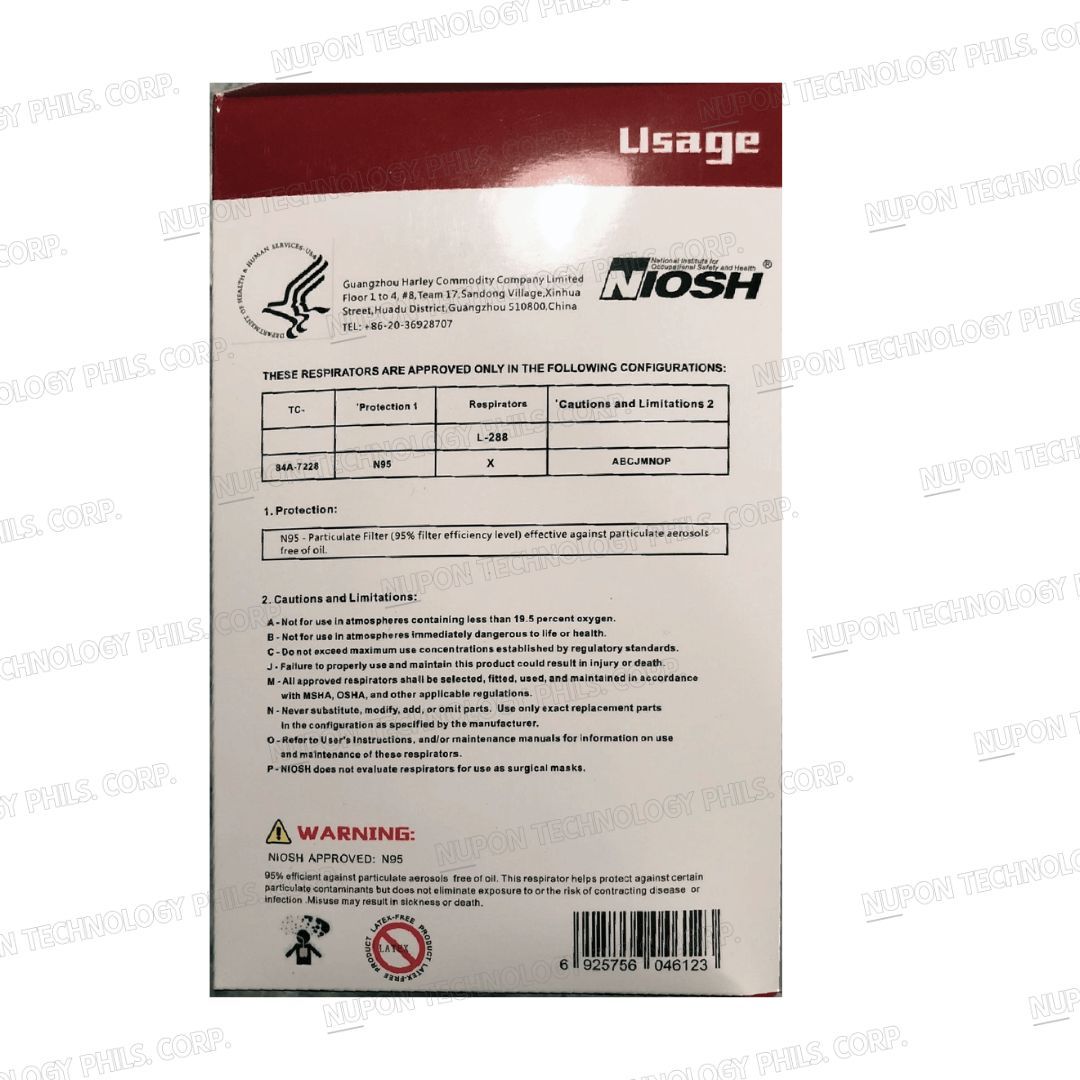 NIOSH Certified N95 Mask Harley L 288
