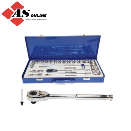 24 Pcs 1/2" Dr. Socket Set- Metal Box (6PT) / Model: TZ50049241