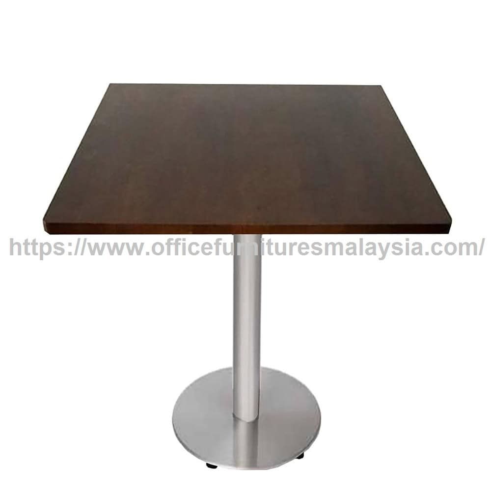 2.5ft Low Rubber Wood Square Table Stainless Steel Leg OFSM56R7575LS