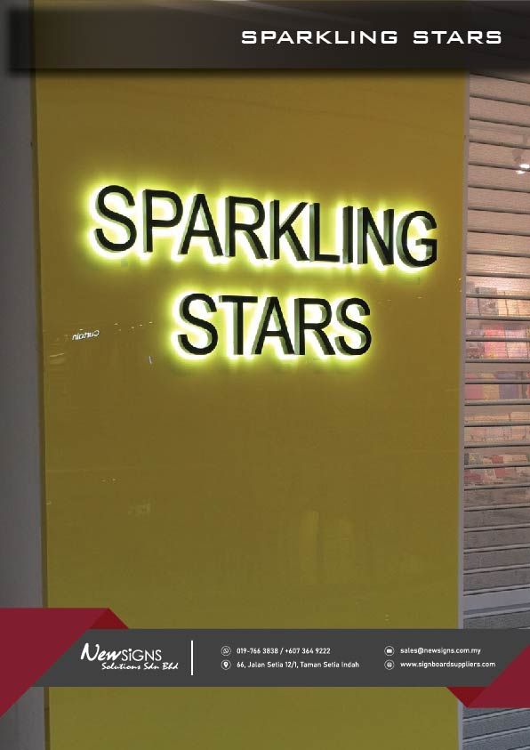 Aluminium Back-lit Lettering_Sparking Stars