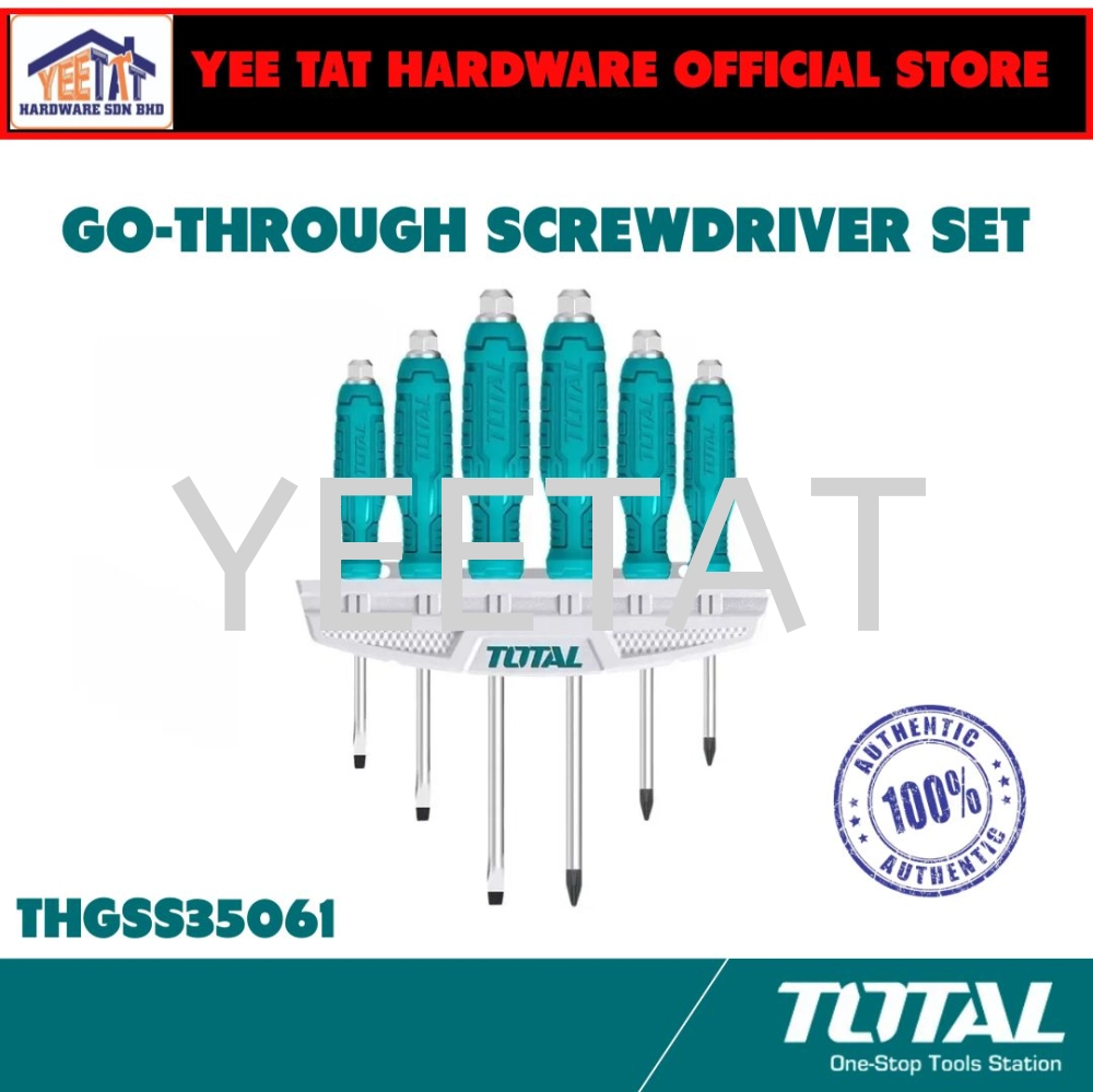 [ TOTAL ] THGSS35061 Go-Through Screwdriver Set 6pcs / set