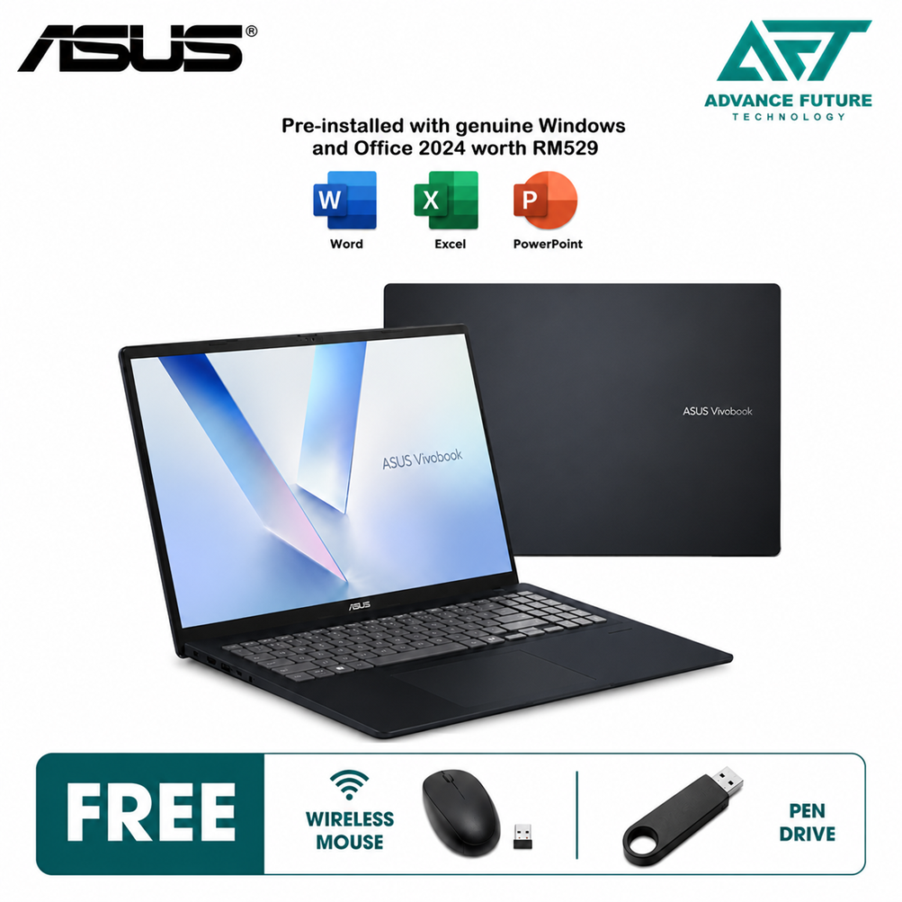 Asus VivoBook 16 M1607G-AMB445WS 16" WUXGA Laptop Quiet Blue ( AMD Ryzen AI 7 445, 16GB, 1TB SSD, ATI, W11, H&S 2024&M365 )