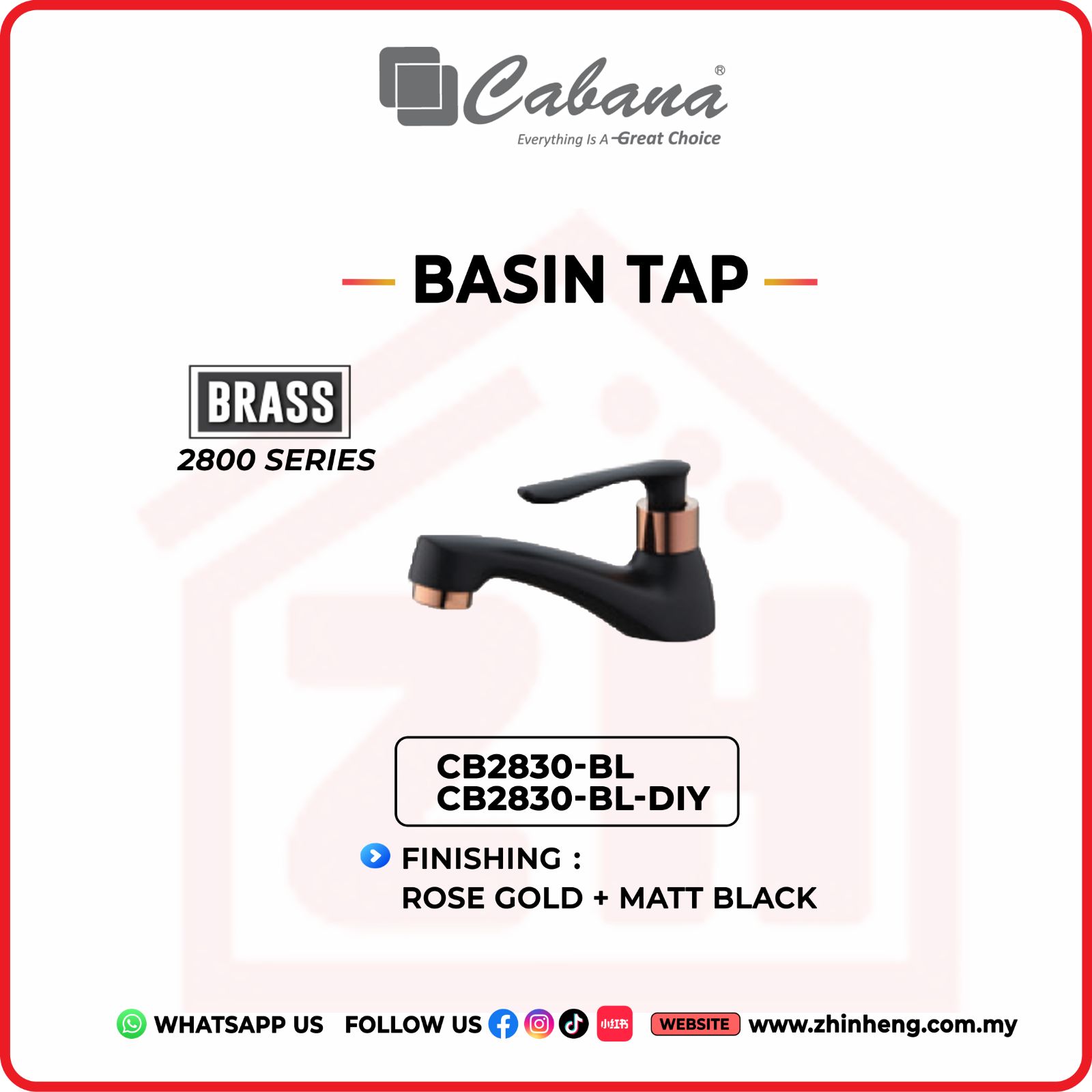 CABANA BASIN COLD TAP  CB2830-BL & CB2830-BL-DIY