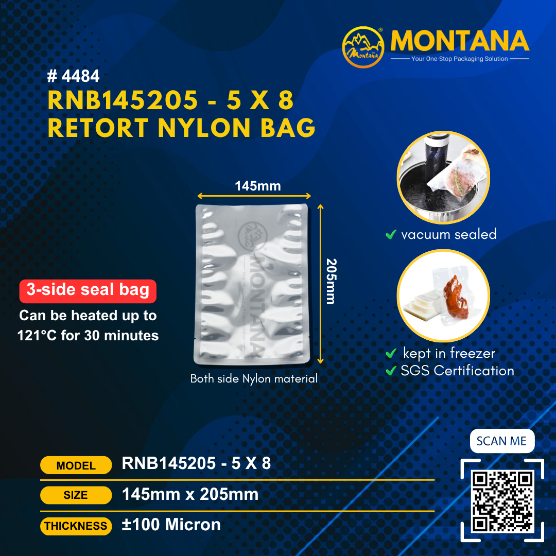 (4484) RNB145205 - 5 x 8 RETORT NYLON BAG