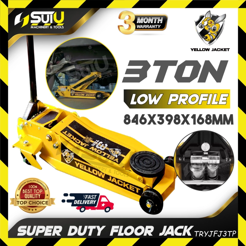 YELLOW JACKET 56647 / TRYJFJ3TP 3 Ton Low Profile Floor Jack Pro Heavy Duty Garage Jack