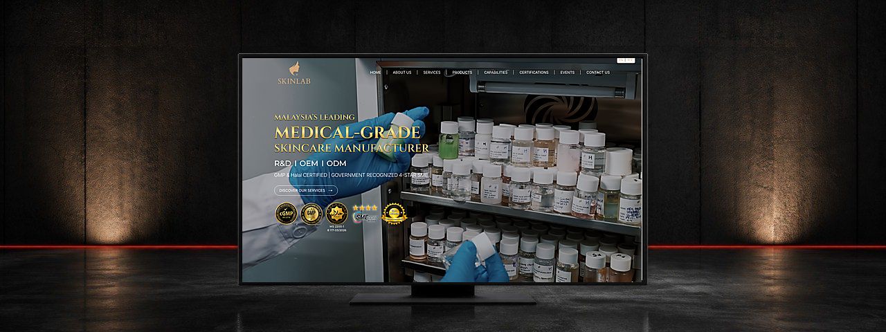 Skinlab Skincare OEM Website Design Case Study in Johor Bahru