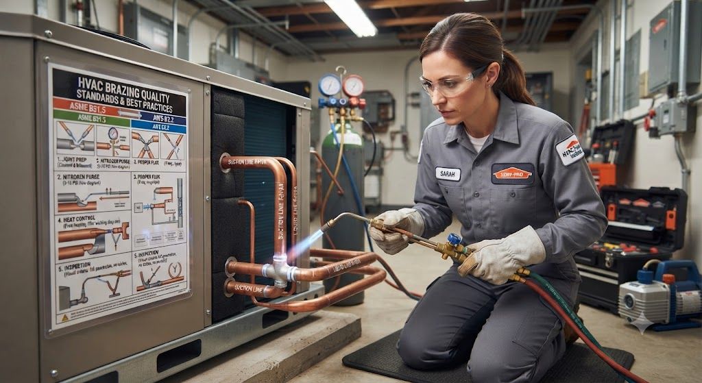 HVAC brazing pipe installation standards