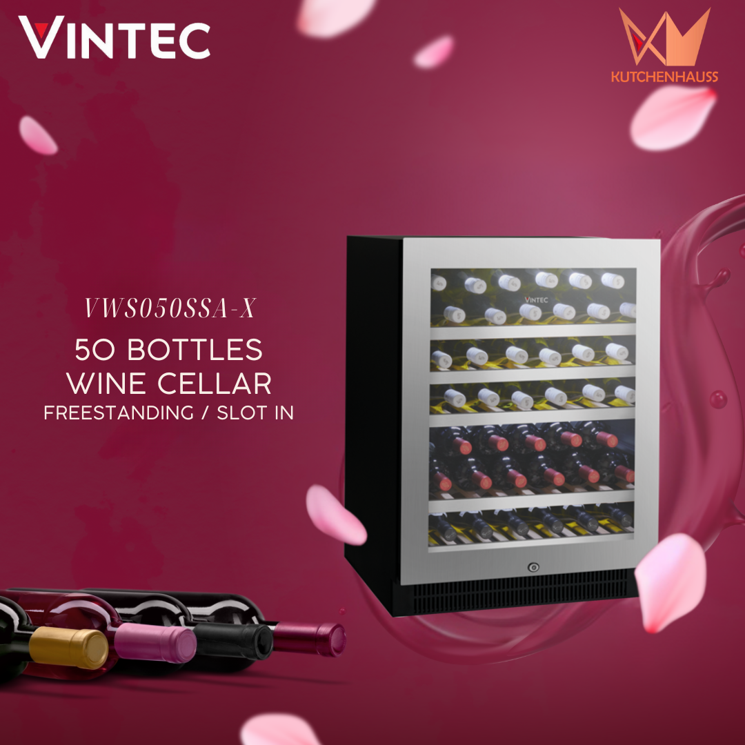 VINTEC - 50 Bottles Wine Cellar (Freestanding / Slot-in) | VWS050SSA-X