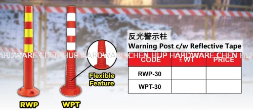 Warning Post c/w Reflective Tape