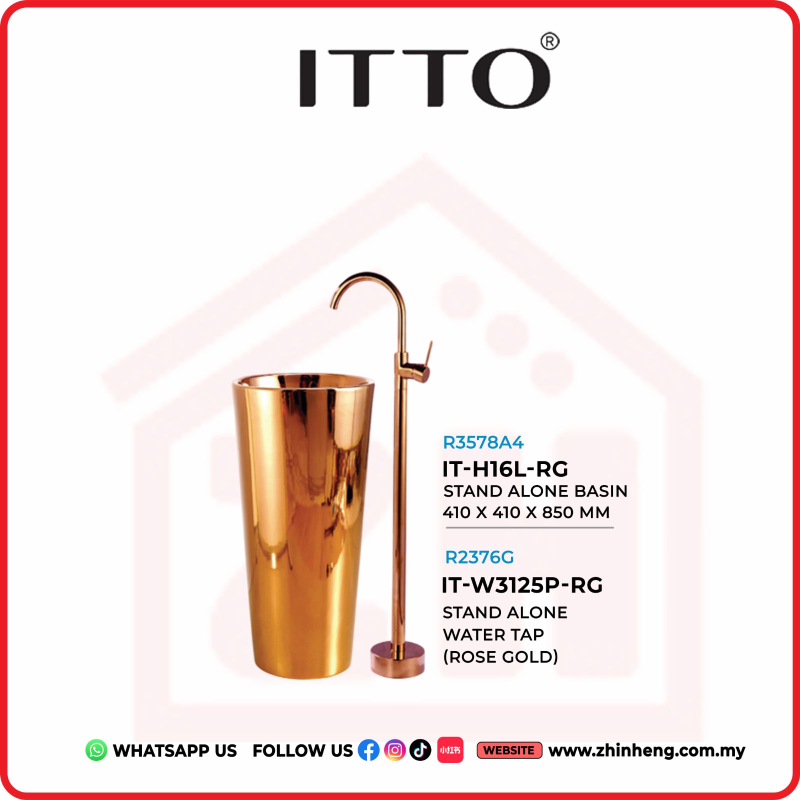 ITTO STAND ALONE BASIN IT-H16L-RG + IT-W3125P-RG