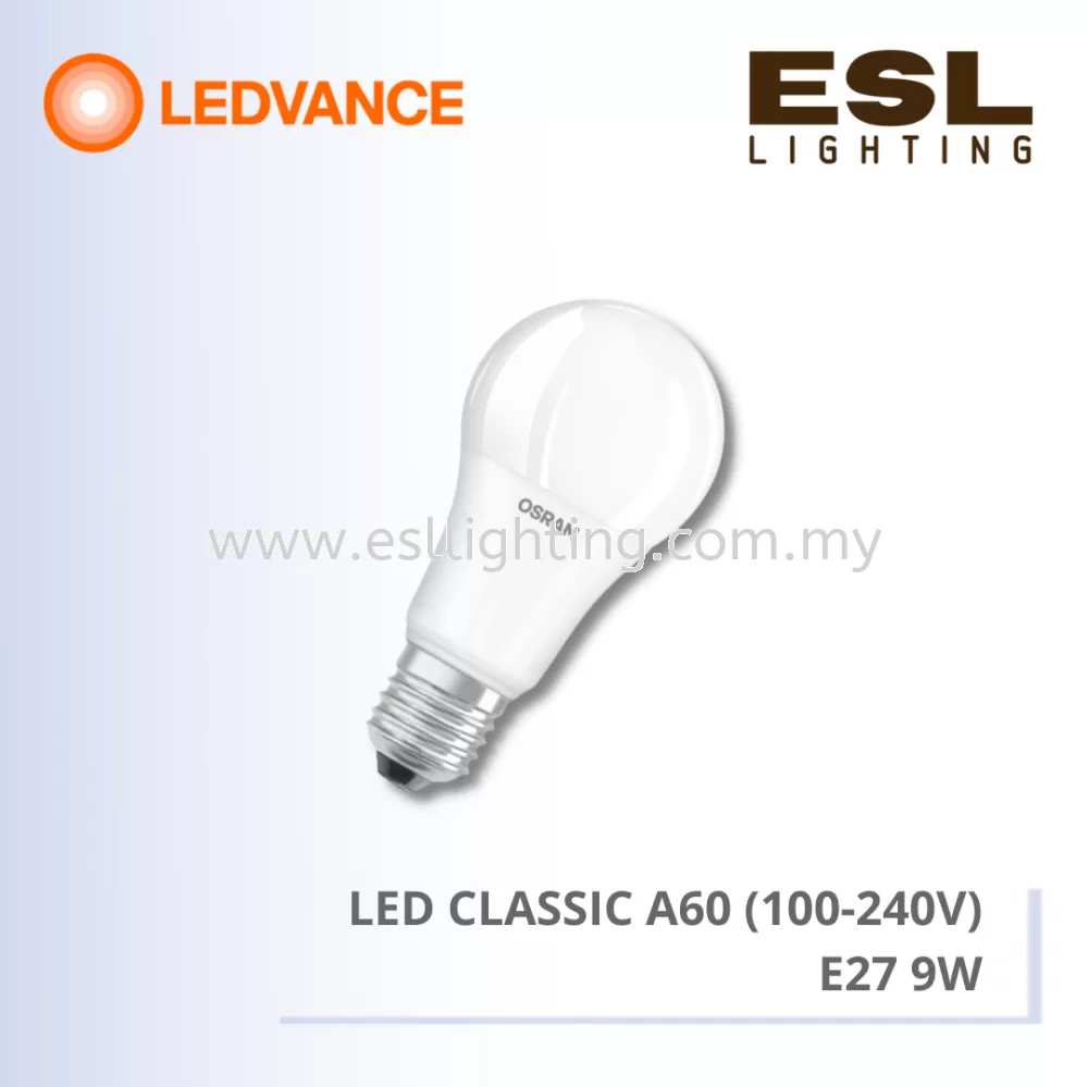 LEDVANCE LED CLASSIC A60 (100-240V) LV CLA 9W/830 865 100-240V FR E27 - 4099854020148 4099854020179