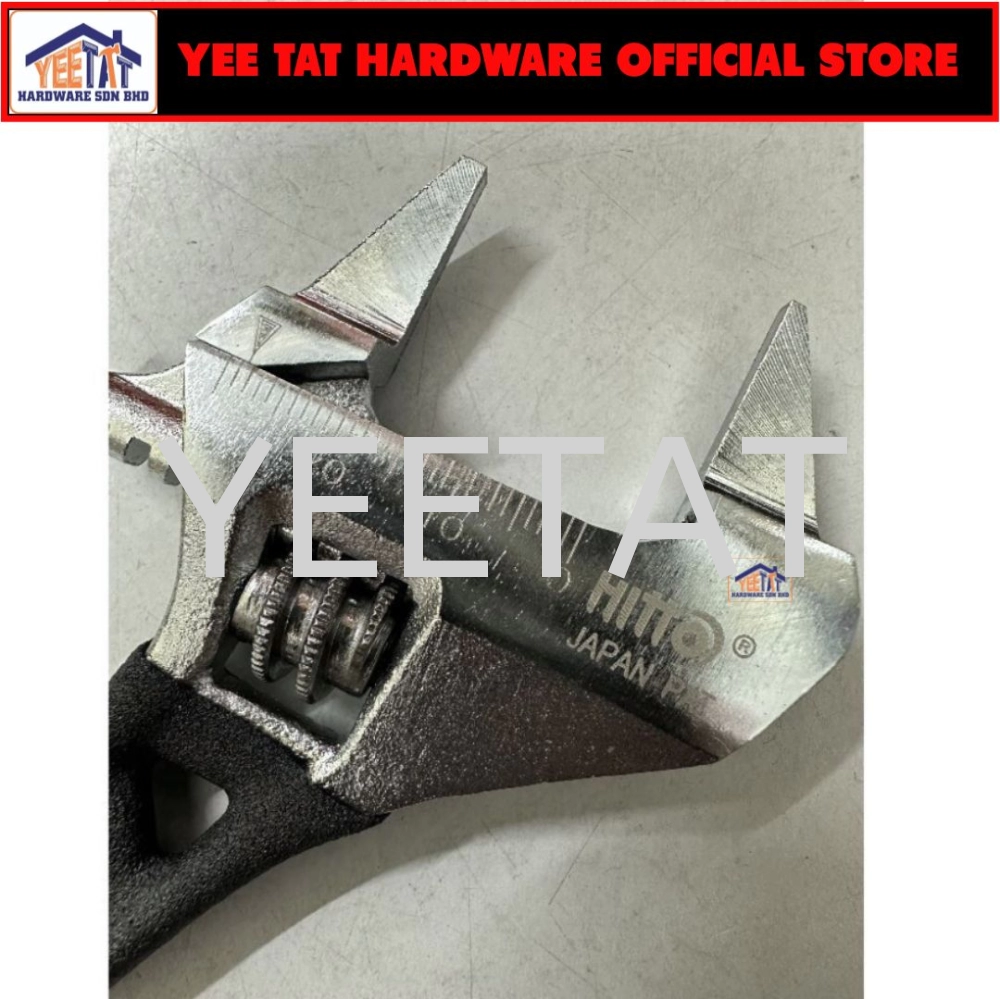 [ HITTO ] HAW-8SB Stubby & Thin Jaws Adjustable Wrench / Spana Hardened Durable Hand Tool 141MM