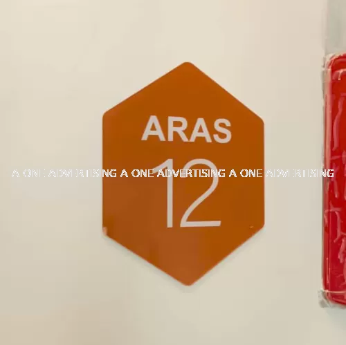ARAS level wall hexagon acrylic signage