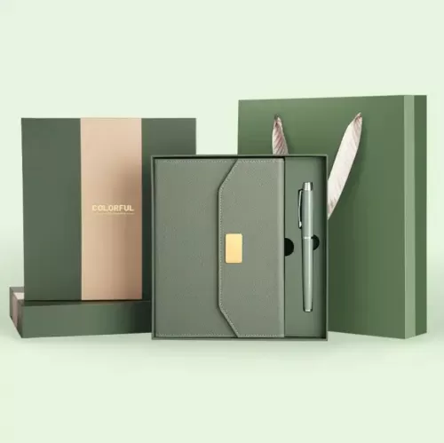 A5 Business Custom PU Leather Notebook Gift Set