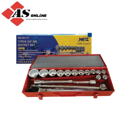 17pcs 3/4" Dr. Socket Set (12-Point) / Model: TZ50069171