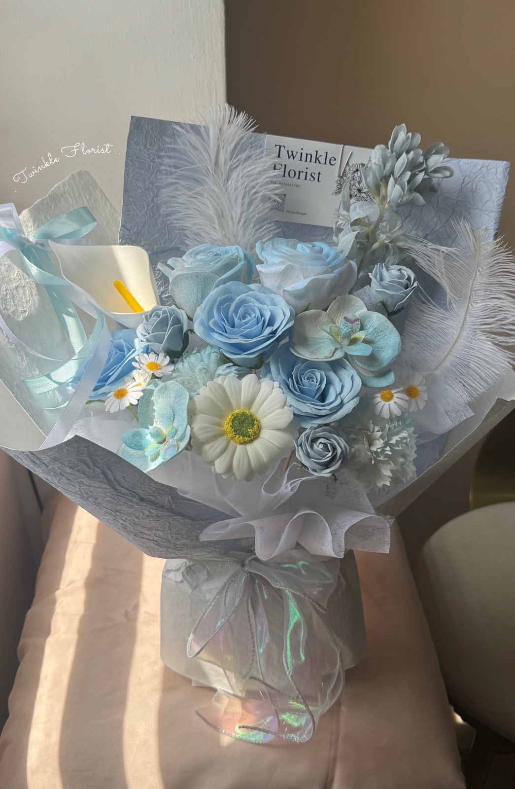 Soap Flowers Bouquet for Blue Lover🩵