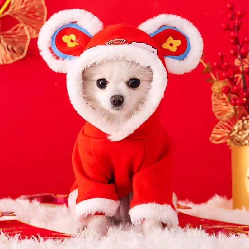 Pet Dress New year dress Cheongsam Tang Suit CNY Clothes Wedding Dress Baju Kucing 宠物旗袍连衣裙唐装狗狗 猫咪旗袍 宠物新年服装