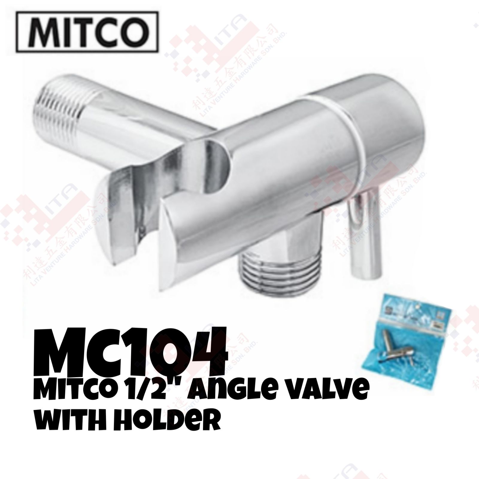 MITCO BRAND HALF INCI ANGLE VALVE WITH HOLDER - MC104