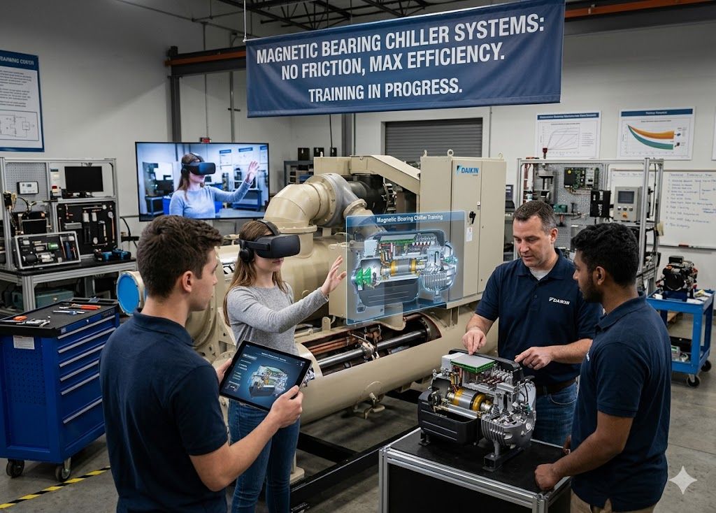 Magnetic bearing chiller training
