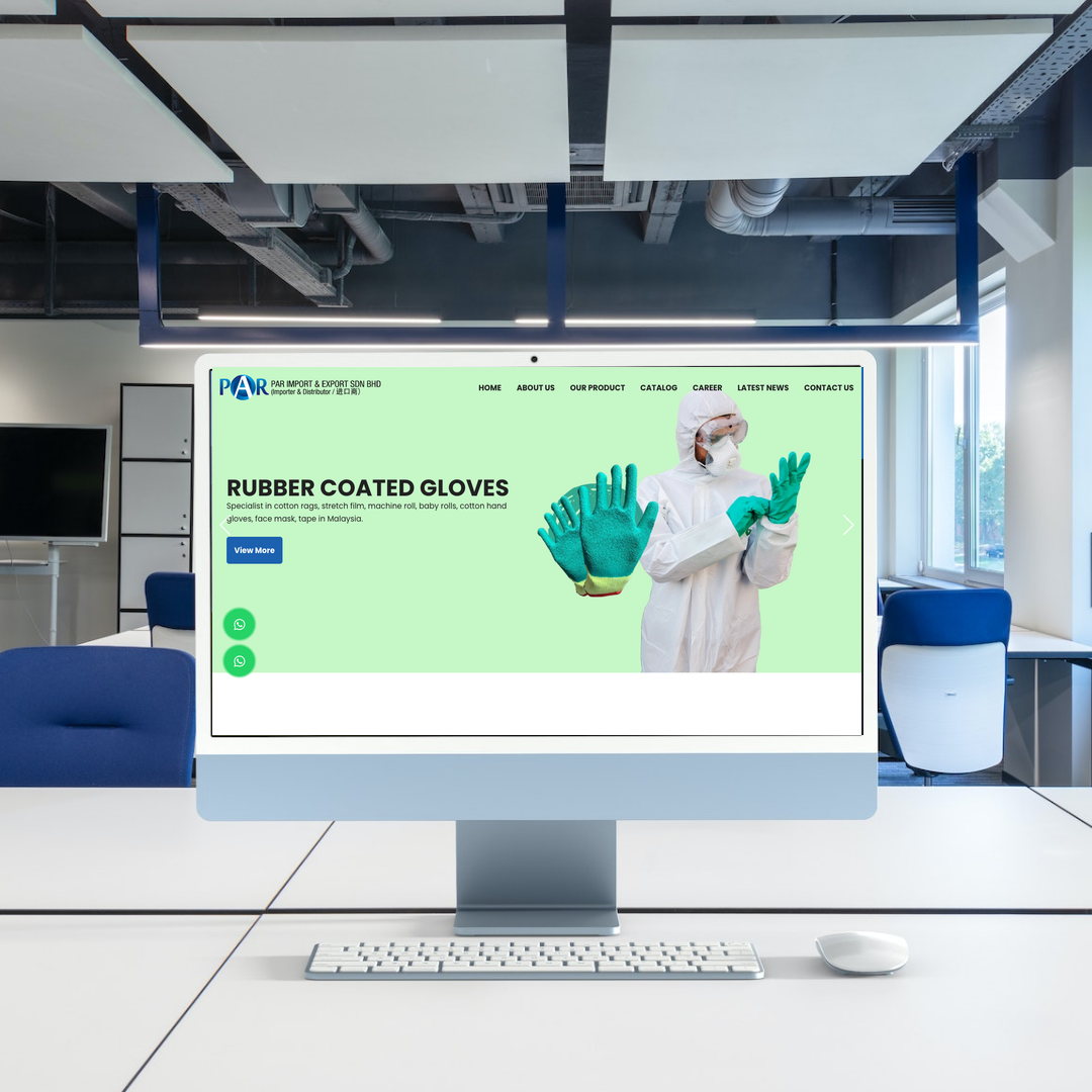 Kajian Kes Reka Bentuk Laman Web & SEO PAR Import & Export Sdn Bhd | Cotton Glove Supplier Klang di Kuala Lumpur