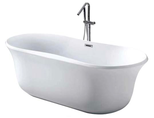 VK-A12005 Free Standing Acrylic Bathtub 1700x800x600mm – Elegant White Modern Bathtub (Shower Mixer Not Included)