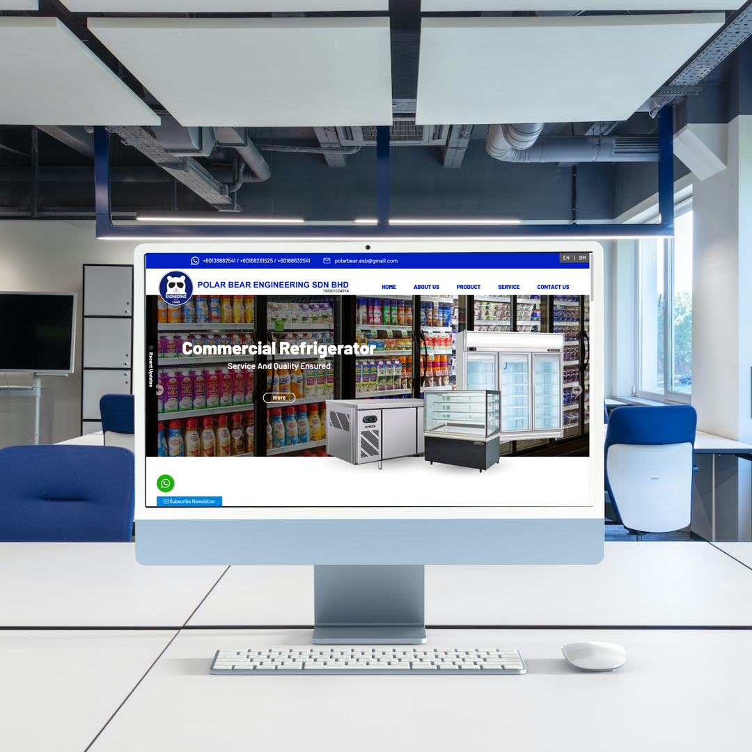 Commercial Refrigeration Website Portfolio for Kitchen Equipment Enquiries | Sabah