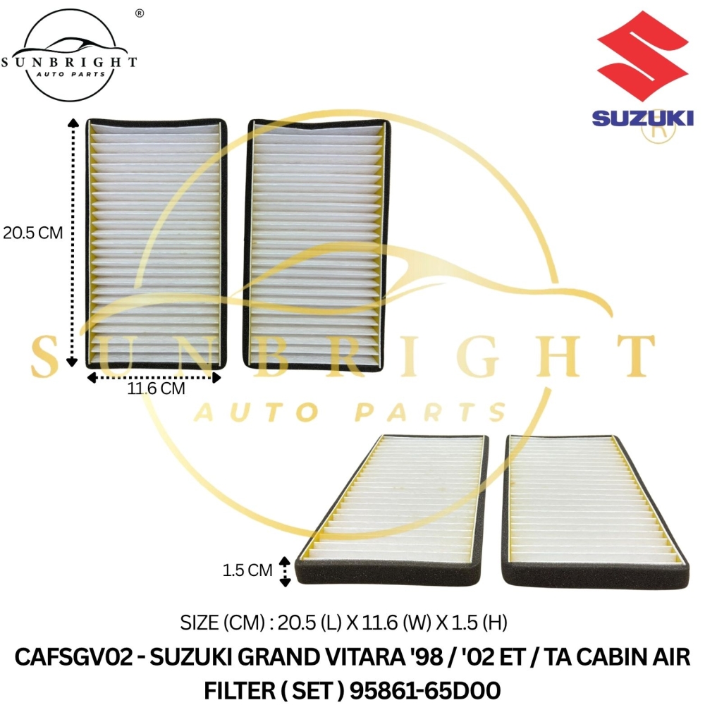 SUZUKI GRAND VITARA '98 / '02 ET / TA CABIN AIR FILTER ( SET ) 95861-65D00