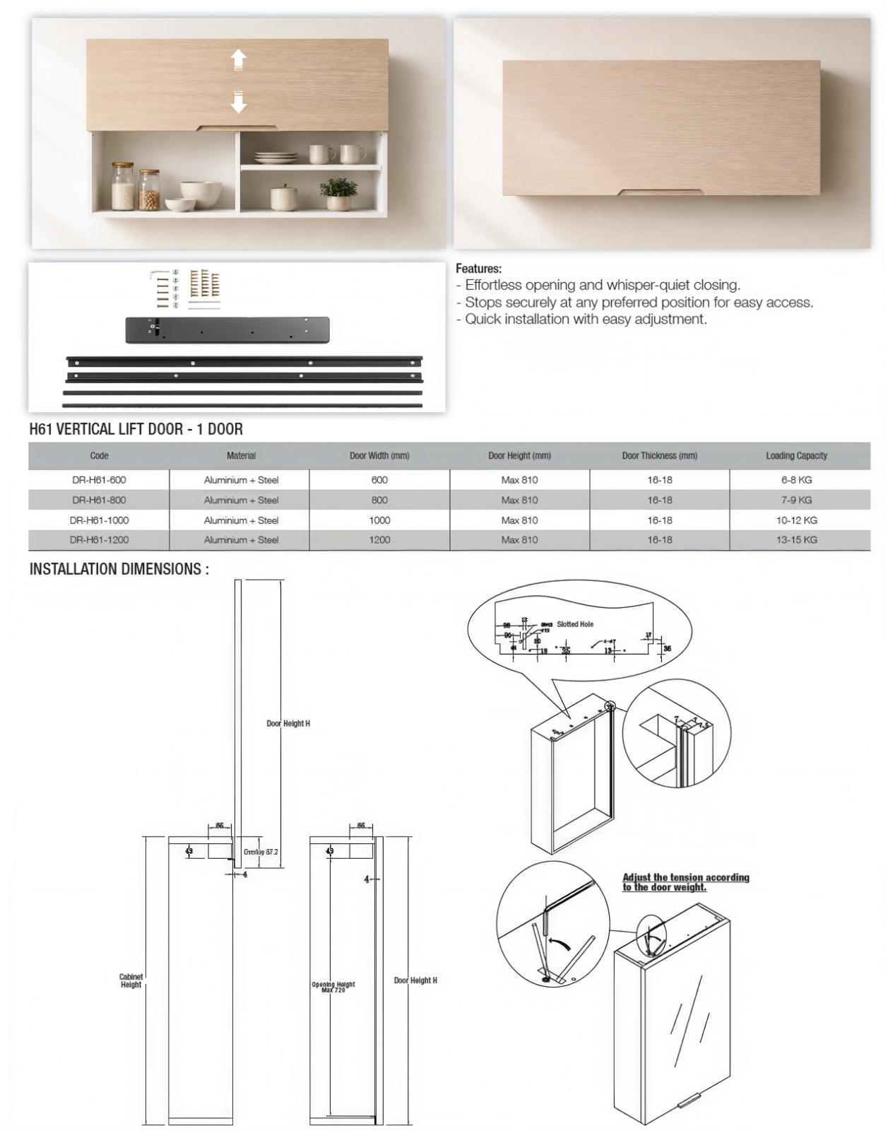 Eco Ware H61 Vertical Lift Door