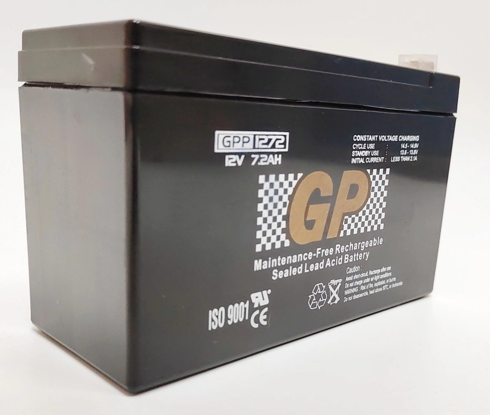 GP Brand 12V7.2AH Rechargeable Seal Lead Acid Backup Battery for autogate / alarm / UPS / Small Pump / Sprayer - GPP1272