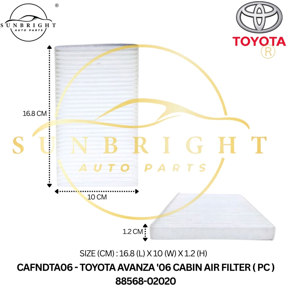 CAFNDTA06 - TOYOTA AVANZA '06 CABIN AIR FILTER ( PC ) 88568-02020