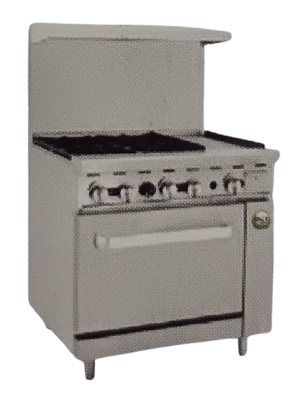 GAS GRIDDLE OVEN WITH 4 OPEN BURNER
