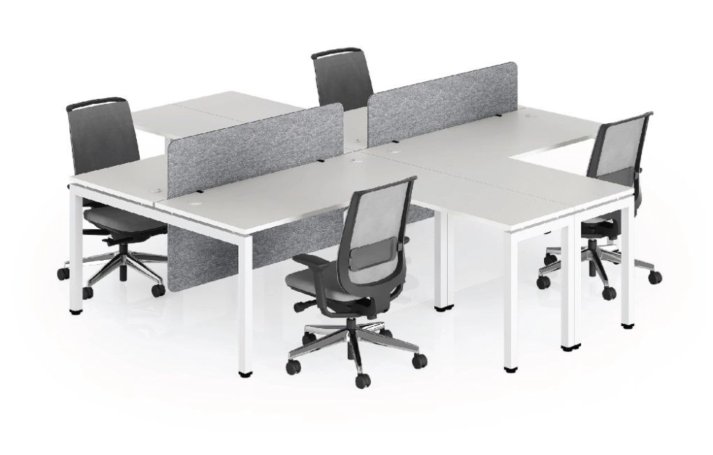 Office Workstation Table Cluster Of 4 Seater | Office Cubicle | Office Partition Bukit Tinggi A Series IPA-04 