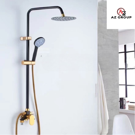 Mocha Brand 2 Way Brass Black Rose Gold Silver Exposed Shower Set For Instant Water Heater