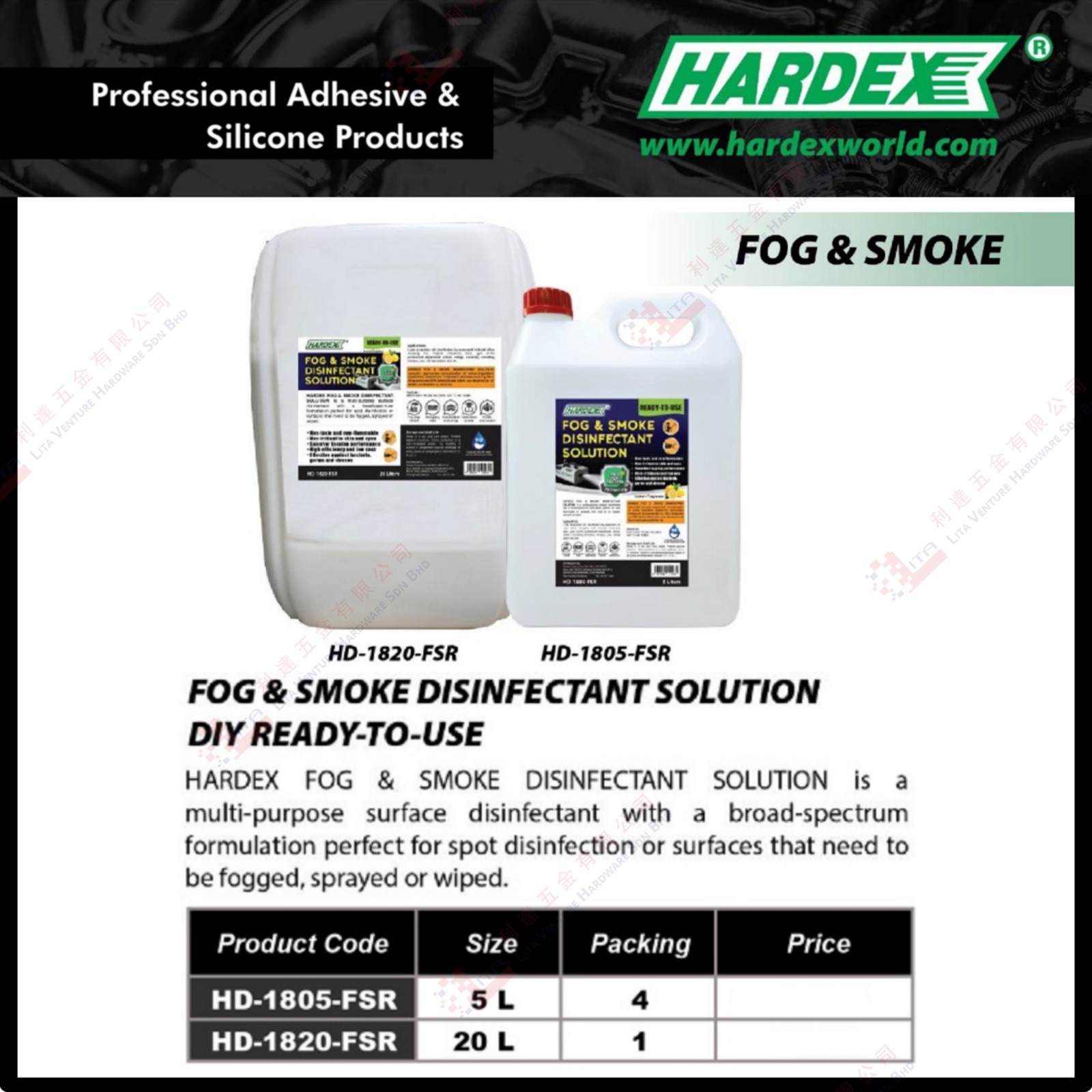 HARDEX BRAND FOG & SMOKE - HD1805FSR HD1820FSR