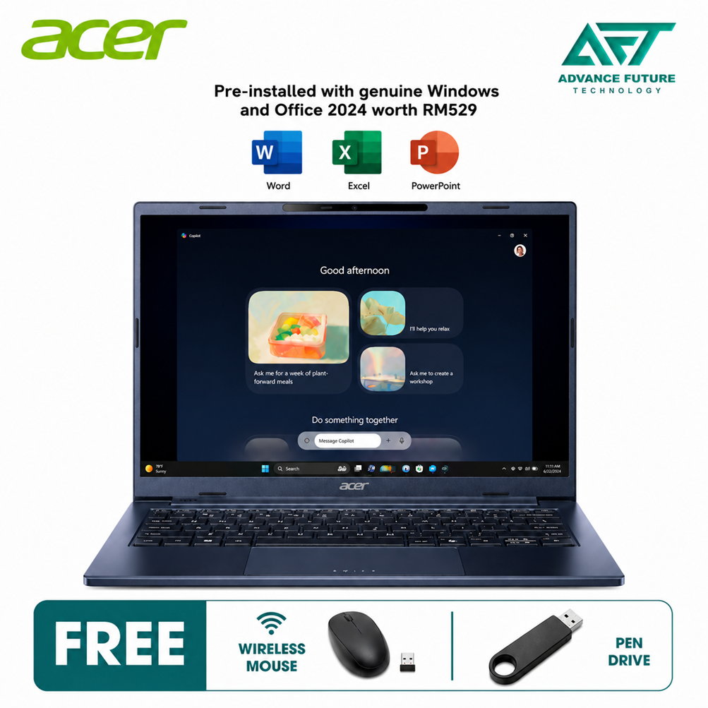 Acer Swift Go 14 SFG14-75-52U9 14" WUXGA OLED Laptop Blue ( Intel Core Ultra 5 226V, 16GB, 512GB SSD, Intel, W11, H&S 2024&M365 )