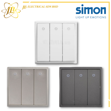 SIMON I7 701033/701034 16A 3GANG SWITCH WITH LED INDICATOR [1WAY/2WAY] [MATT WHITE/GOLDEN CHAMPAGNE/GRAPHITE BLACK]