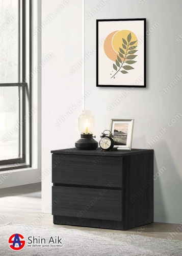 ST92209(KD) Wenge Modern Minimalist 2-Drawer Bedside Table