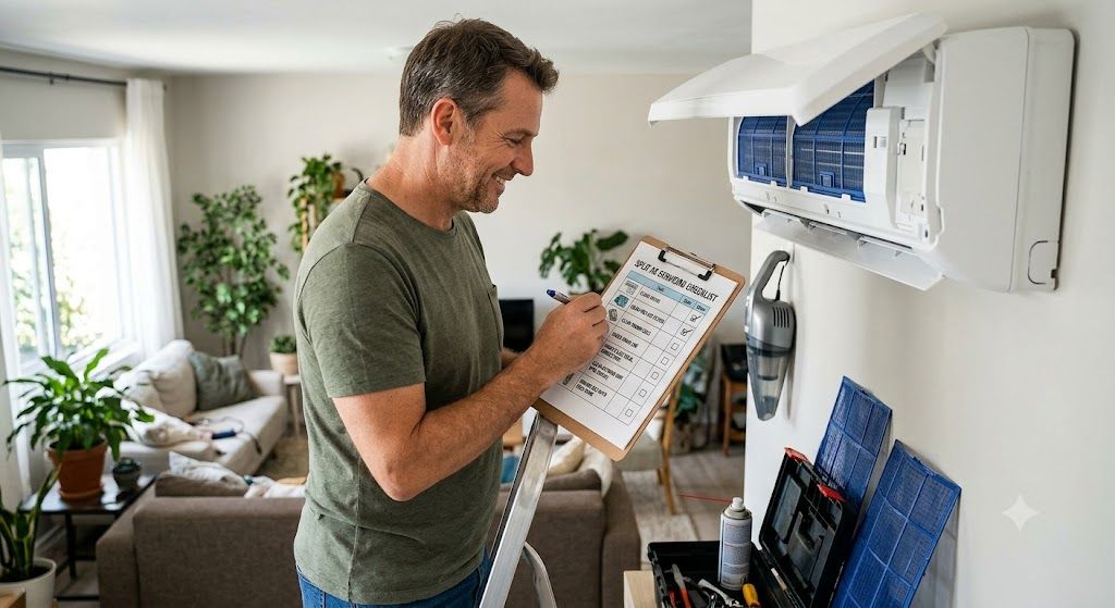 Split air conditioner servicing checklist