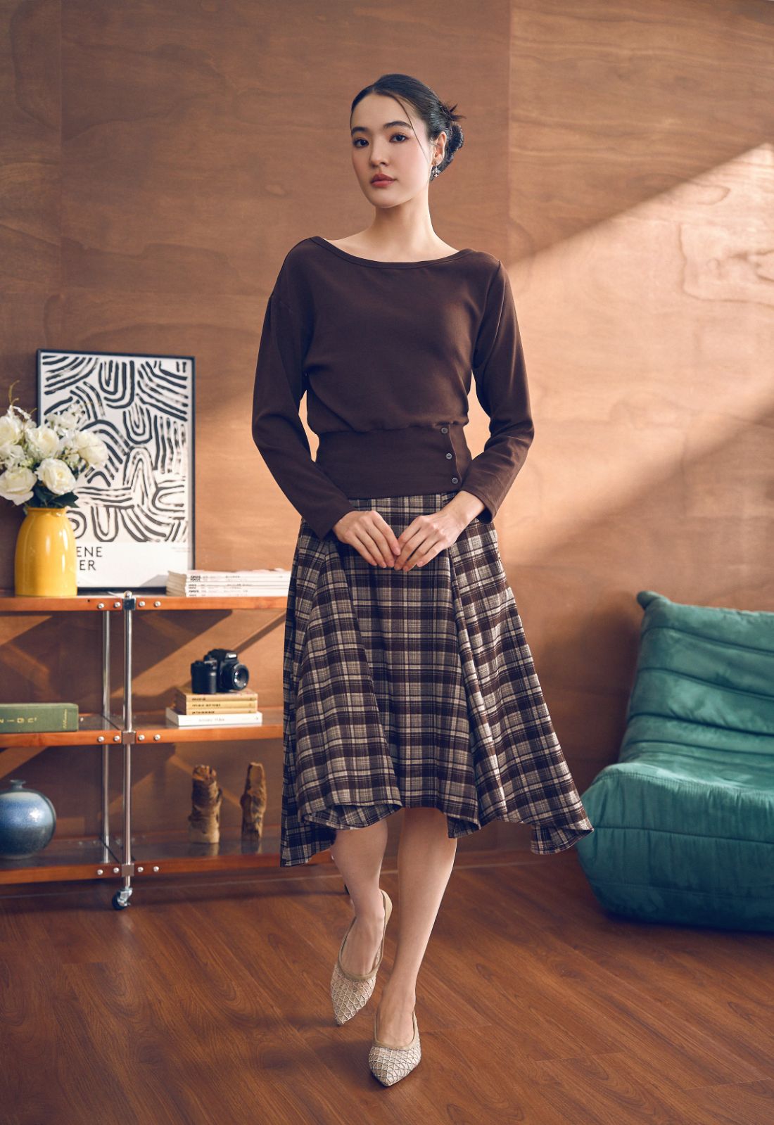 Muse Button Wool Blend Top