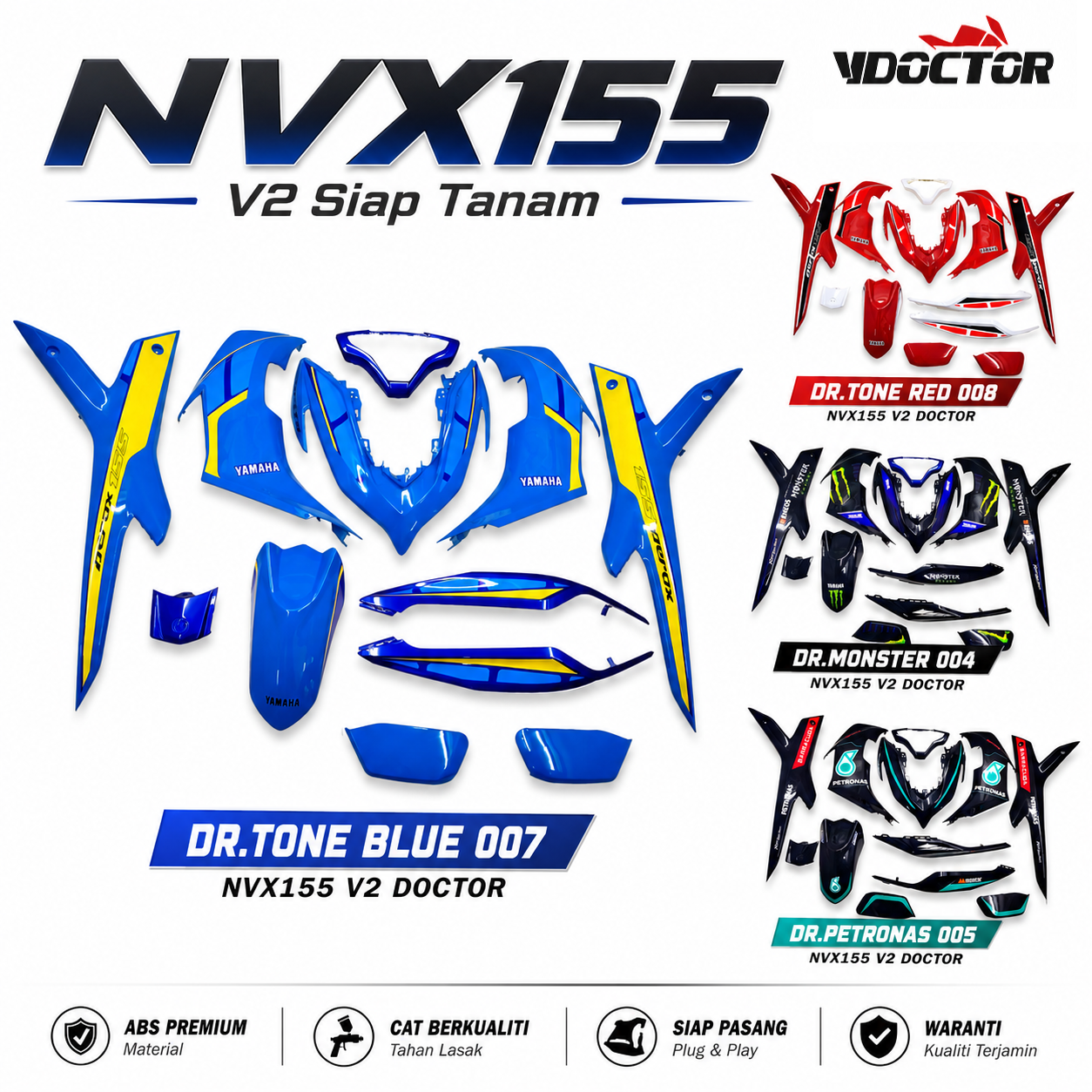 NVX155 V2 Doctor Siap Tanam Cover Set Motor