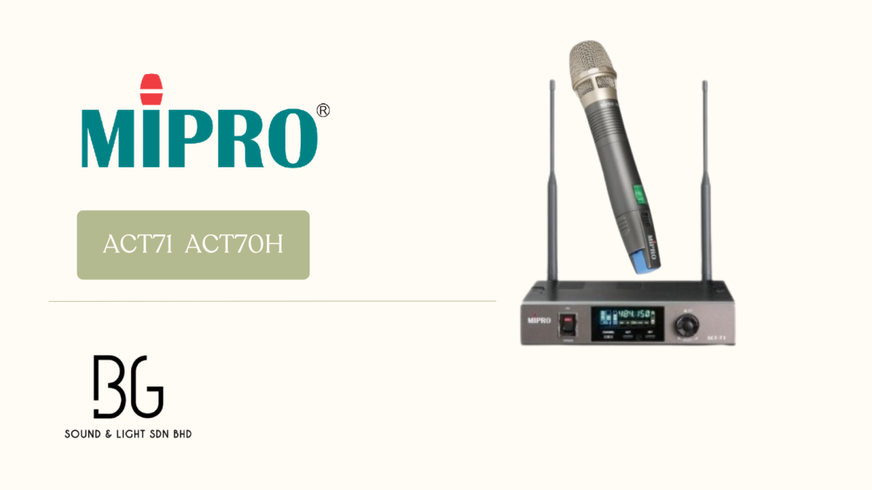 MIPRO ACT-71 Single Channel UHF Wireless Microphone System with ACT-70H Handheld Mic â Professional Stable Reception