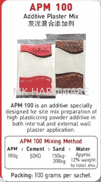 APM 100 ADDITIVE PLASTER MIX Selangor, Malaysia, Kuala Lumpur (KL ...