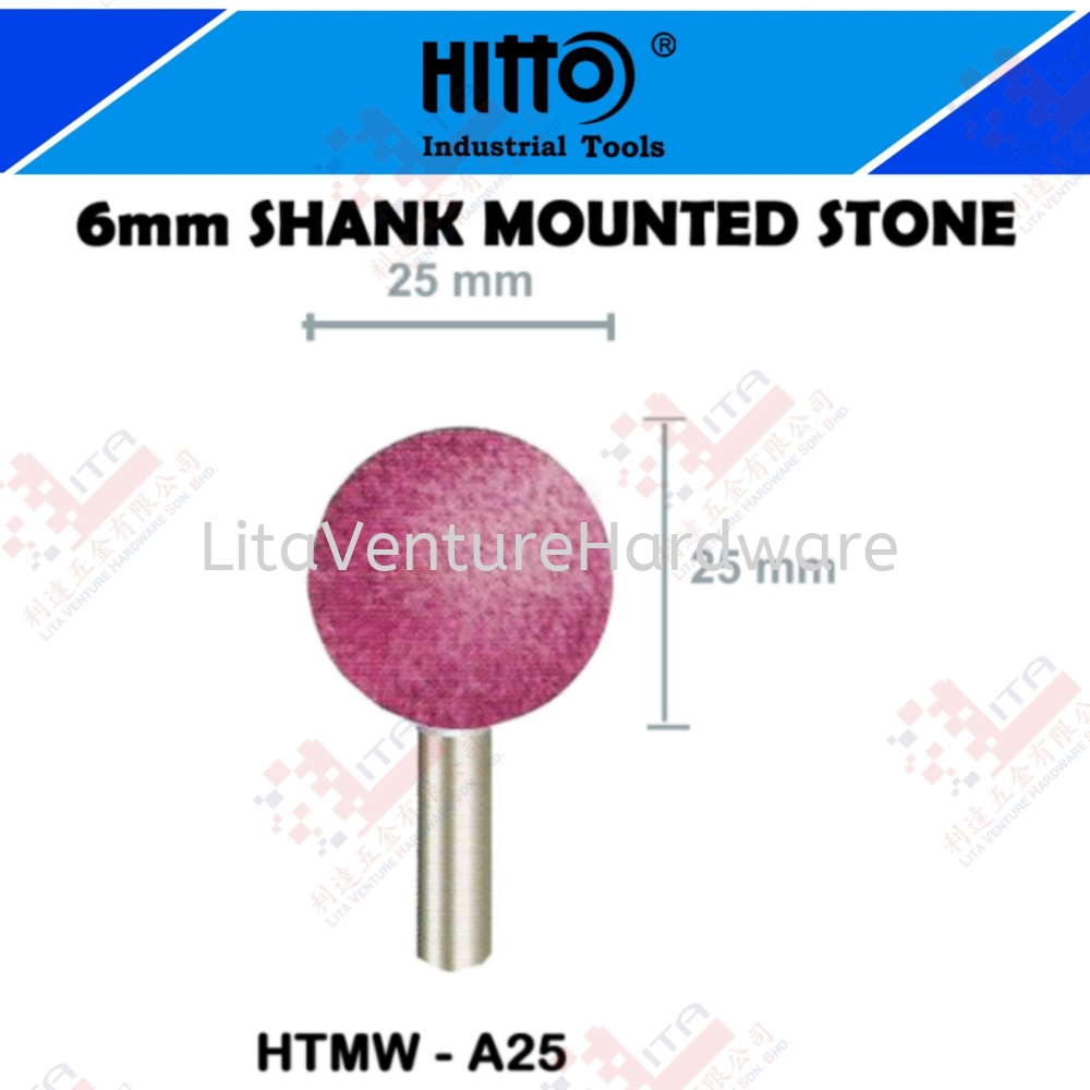 HITTO BRAND SHANK MOUNTED STONE 6MM - HTMWA25
