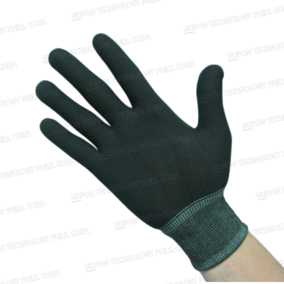 Black Nylon Knitted Gloves (without PU)